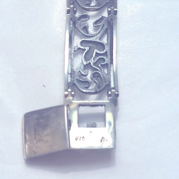 SIlPADA B1462 Sterling Silver Floral Vine Filigree Link Panel Sterling Bracelet - Picture 8 of 10